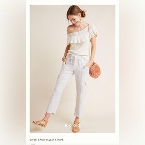 SANCTUARY ANTHROPLOGIE DISCOVER LINEN CARGO PANTS G28